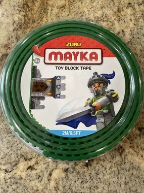 NEW Mayka Toy Block Tape Lego Compatible 2-Stud, Green 2m/6.5 Ft Roll